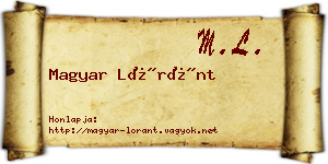 Magyar Lóránt névjegykártya